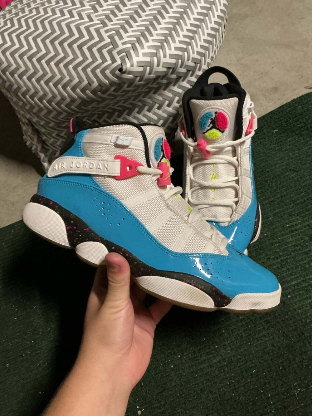 Nike Air Jordan 6 Rings South Beach Speckle Basketball Sneakers Size 8 Men